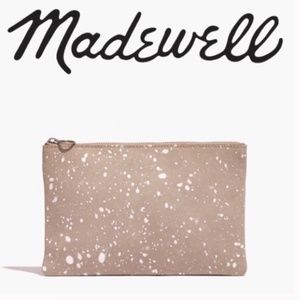 Madewell The Leather Clutch: Splatter Point Bag Purse NWT